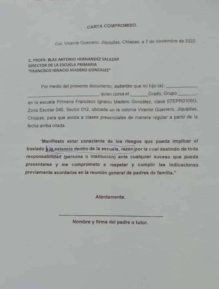 En Jiquipilas Primaria Francisco I Madero carta responsiva - El Heraldo de  Chiapas | Noticias Locales, Policiacas, sobre México, Chiapas y el Mundo